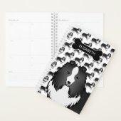 Bi-Black Sheltie-hond met hondenbot en naam Planner (Display)