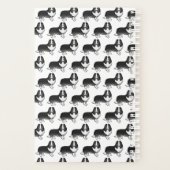 Bi-Black Sheltie-hond met hondenbot en naam Planner (Achterkant)