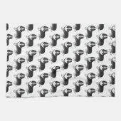 Bi-Black Shetland Sheepdog Cartoon Dog Pattern Theedoek (Horizontaal)