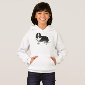 Bi-Black Shetland Sheepdog Cute Cartoon Dog (Voorkant volledig)