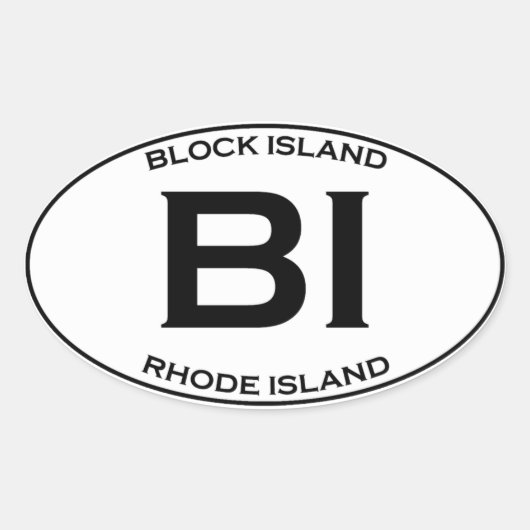 BI - Block Island Rhode Island Ovale Sticker (Voorkant)