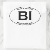 BI - Block Island Rhode Island Ovale Sticker (Tas)