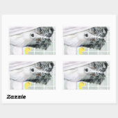 Bi Blue Sheltie Bath Rechthoekige Sticker (Vel)