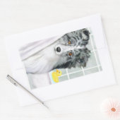 Bi Blue Sheltie Bath Rechthoekige Sticker (Envelop)