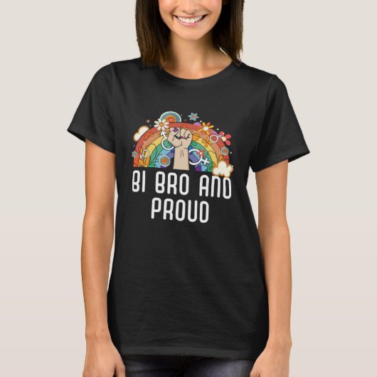 Bi Bro And Proud Bisexual Rainbow Pride Bisexualit T-shirt (Voorkant)