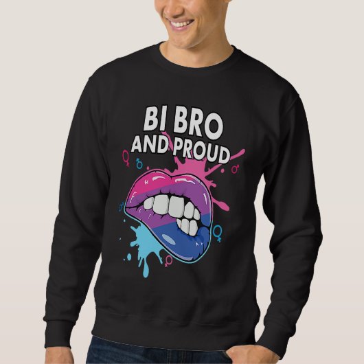 Bi Bro And Proud Bisexual Rainbow Pride Bisexualit Trui (Voorkant)