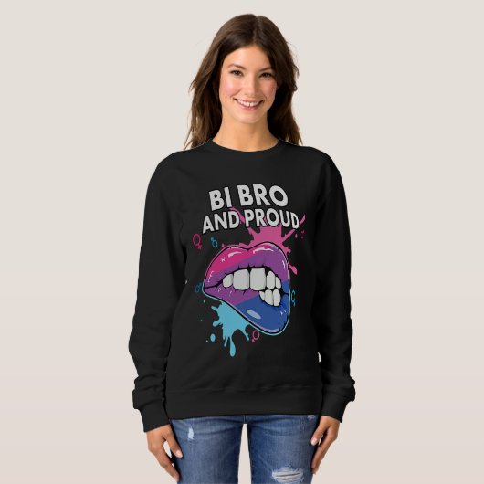Bi Bro And Proud Bisexual Rainbow Pride Bisexualit Trui (Voorkant volledig)