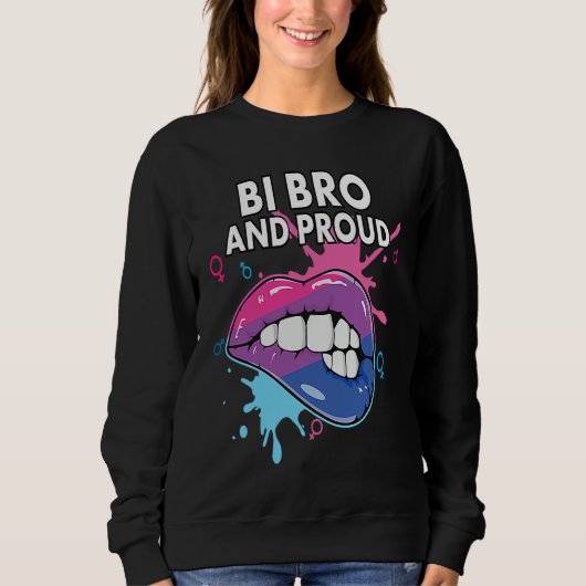 Bi Bro And Proud Bisexual Rainbow Pride Bisexualit Trui (Voorkant)