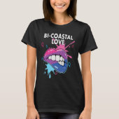 Bi Coastal Love Bisexual Rainbow Pride Bisexuality T-shirt (Voorkant)