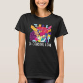 Bi Coastal Love Bisexual Rainbow Pride Bisexuality T-shirt (Voorkant)