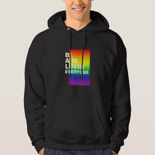 Bi en Lovin Iedereen Lgbtq Bisexual Pride Bi Prid Hoodie (Voorkant)