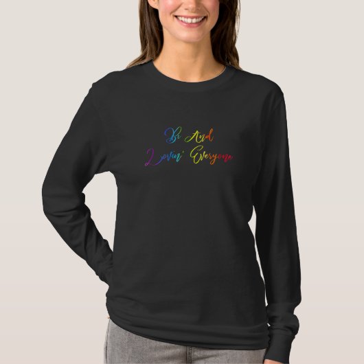 Bi en Lovin Iedereen Rainbow Bi Pride 3 T-shirt (Voorkant)