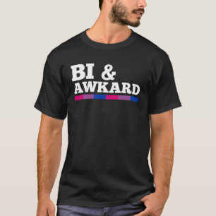 Bi en onhandige biseksuele pride vlag minimalistis t-shirt