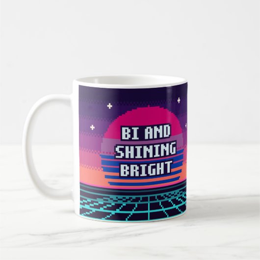 Bi En Stralend Fel Pride Pixel Mok (Links)