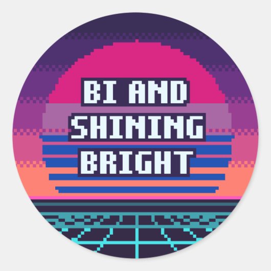 Bi En Stralend Fel Trots Pixel Sticker (Voorkant)
