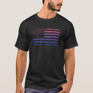 Bi Flag Bisexual America Pride Verenigde Staten T-shirt