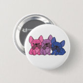 Bi Flag French Bulldog Pride Lgbtq Dogs Button (Voorkant /achterkant)