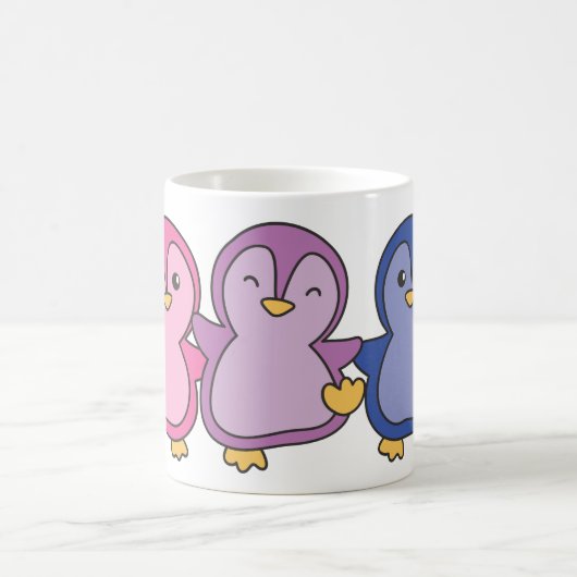 Bi Flag Pride Lgbtq Cute Penguin Coffee Mok (Center)