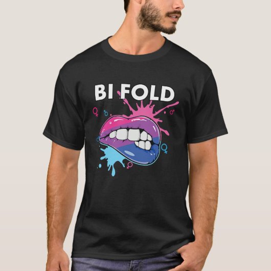 Bi Fold Bisexual Rainbow Pride March Bisexuality L T-shirt (Voorkant)