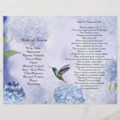Bi-Fold Blue Hydrangeas Funeral Programme Flyer (Achterkant)