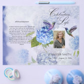 Bi-Fold Blue Hydrangeas Funeral Programme Flyer (Enkel)