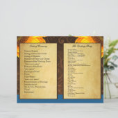 Bi Fold Blue Sunflower Wedding Ceremony Programma (Staand voorkant)
