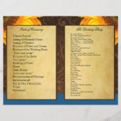 Bi Fold Blue Sunflower Wedding Ceremony Programma (Voorkant)