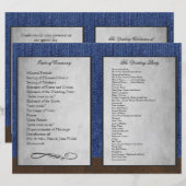 Bi Fold Denim Western Wedding Ceremony Programma's (Voorkant / Achterkant)