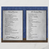 Bi Fold Denim Western Wedding Ceremony Programma's (Voorkant)
