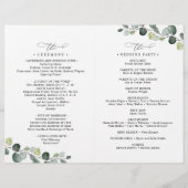Bi-Fold Elegant Greenery Wedding Programme (Achterkant)
