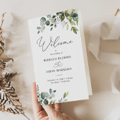 Bi-Fold Elegant Greenery Wedding Programme