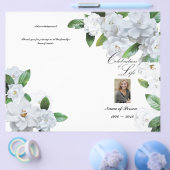 Bi-Fold Funeral Programme - White Gardenias Flyer (Enkel)