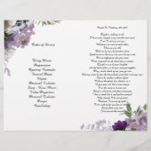 Bi-Fold Lavender Flowers Funeral Programme Flyer (Achterkant)