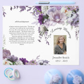 Bi-Fold Lavender Flowers Funeral Programme Flyer (Enkel)