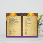 Bi Fold Paars Sunflower Wedding Ceremony Programma (Staand voorkant)