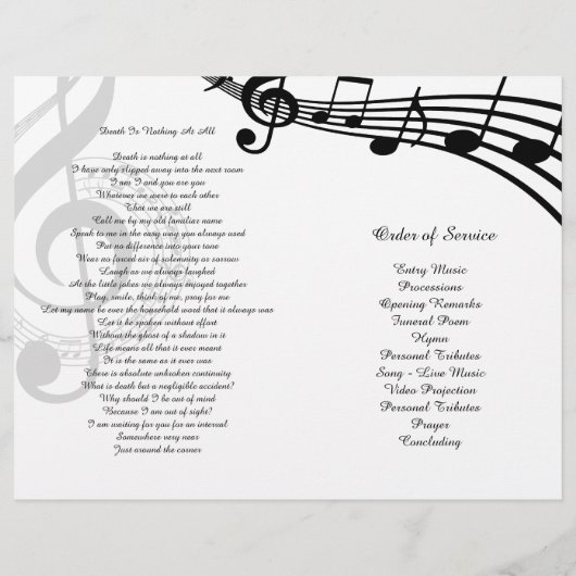 Bi-Fold Pink Hydrangeas Funeral Programme Flyer (Achterkant)