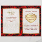 Bi-Fold Red Rose Floral Wedding Programme (Achterkant)