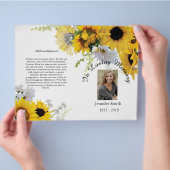 Bi-Fold Sunflower bees Funeral Programme Flyer (Hand)