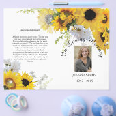 Bi-Fold Sunflower bees Funeral Programme Flyer (Enkel)
