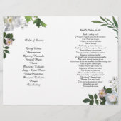 Bi-Fold White Cherry Blossom Roos Funeral Programm Flyer (Achterkant)