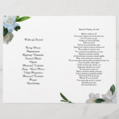 Bi-Fold White Gardenia Funeral Programme Flyer (Achterkant)