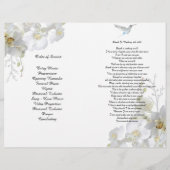 Bi-Fold White Orchids Hummingbird Funeral Programm Flyer (Achterkant)