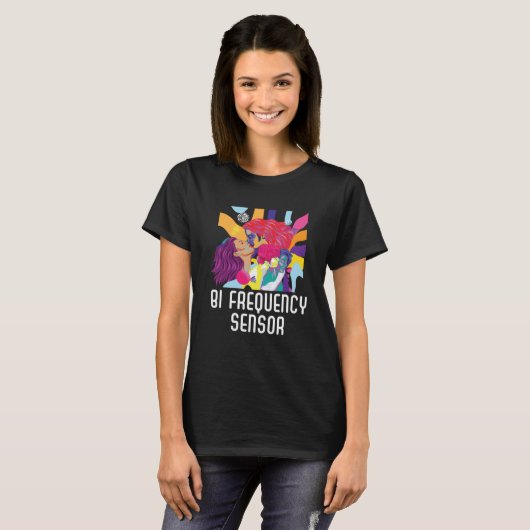 Bi Frequentiesensor Bisexual Rainbow Pride Bisexua T-shirt (Voorkant volledig)