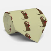 BI- Funky Ferret die de Saxophone speelt Stropdas (Opgerold)