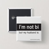 Bi Husband Square Vierkante Button 5,1 Cm (Voorkant /achterkant)