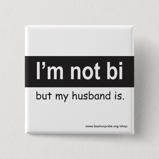 Bi Husband Square Vierkante Button 5,1 Cm (Voorkant)