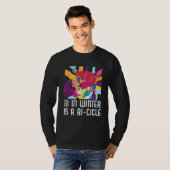 Bi In Winter Is A Bi cicle Bisexual Rainbow Pride T-shirt (Voorkant volledig)