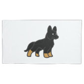 Bi Kleur Duitse Herder Cartoon Kussensloop (Voorkant-Links)