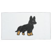 Bi Kleur Duitse Herder Cartoon Kussensloop (Voorkant-Rechts)