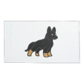 Bi Kleur Duitse Herder Cartoon Kussensloop (Achterkant-Links)